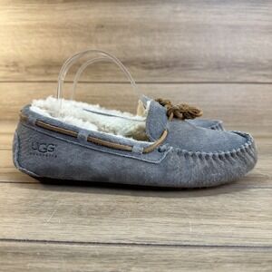 UGG Women's Dakota Pewter Grey Suede Slippers Moccasins 5612 Shoes Size 8